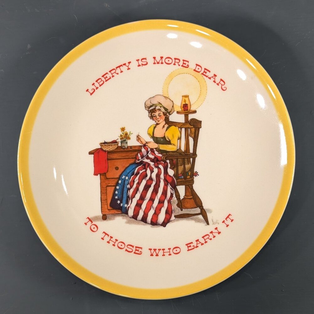 1973 Gibson Keepsake Dear Hearts Limited Edition Plate "Liberty Is More Dear"